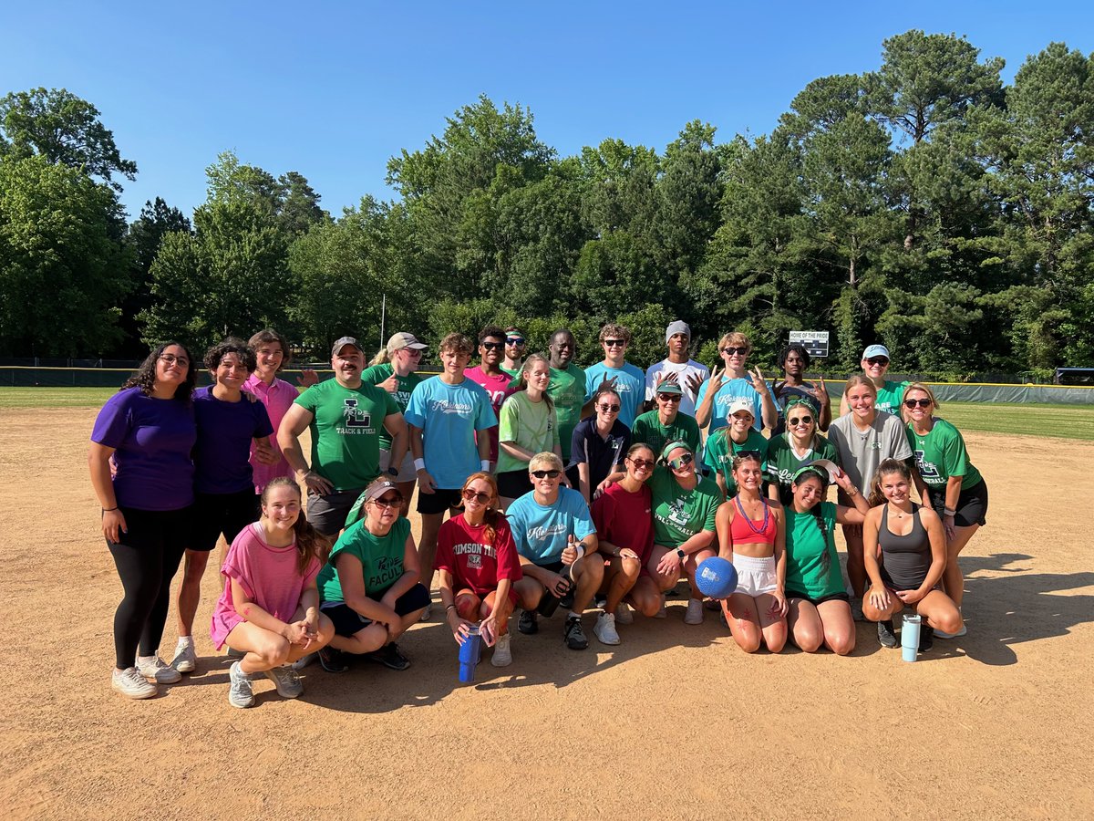 The whole crew from the 2nd Annual Seniors vs. Staff Kickball Tournament today!