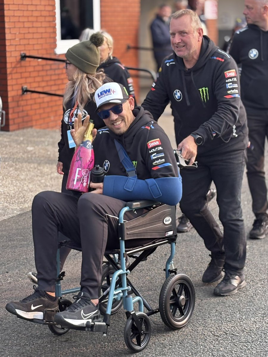 Peter Hickman looking well and truly on the mend at the grandstand this evening #tt2025 #IOMTT #iomtt25