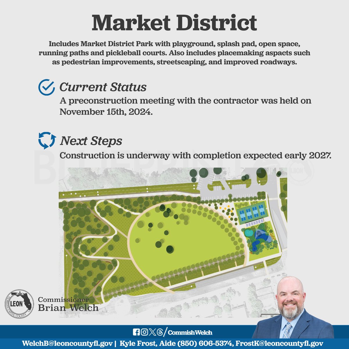 Brian Welch (@commishwelch) on Twitter photo Hey everyone,
Here is the June update on <a href="/Blueprint_IA/">Blueprint Intergovernmental Agency</a> projects going on in Northeast Leon County.
As always, please don't hesitate to reach out with any comments, questions, or concerns and we will follow up ASAP.
Thank you. Hey everyone,
Here is the June update on <a href="/Blueprint_IA/">Blueprint Intergovernmental Agency</a> projects going on in Northeast Leon County.
As always, please don't hesitate to reach out with any comments, questions, or concerns and we will follow up ASAP.
Thank you.