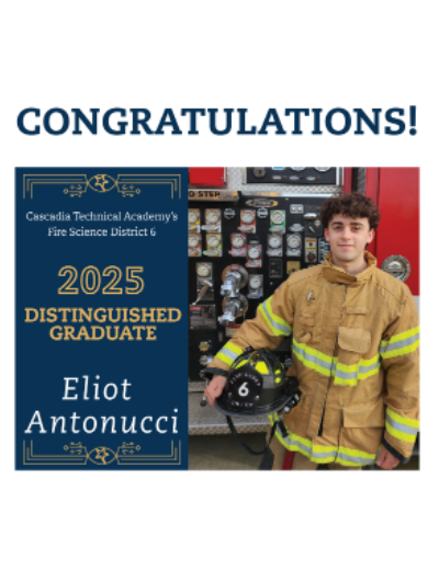 🎉Eliot Antonucci is the Fire Science District 6 Distinguished Graduate.⭐ He has recently been accepted to attend the University of Fairbanks (Alaska), where he plans to study Fire Science. #CascadiaTech #InspiringGreatness #Firefighting <a href="/Vancouver/">Vancouver</a> Public Schools