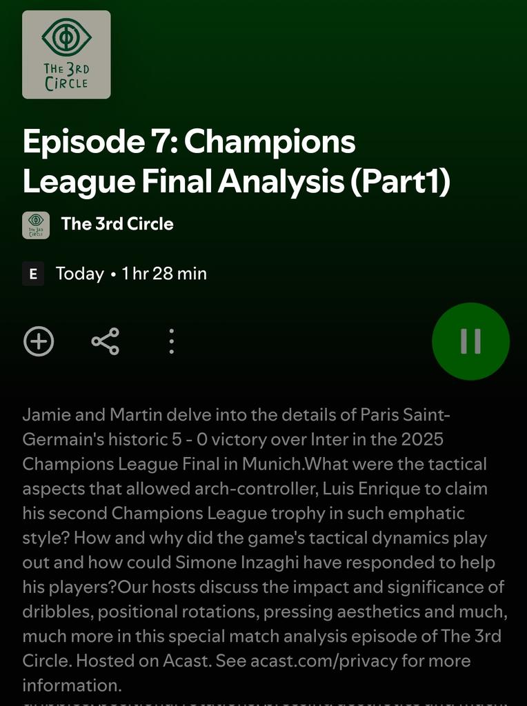 Coach Matt (@coachmatt_xo) on Twitter photo 📻
Listening to "The Third Circle" take on the @PSG <a href="/Internazionale/">Internazionale</a> game.
By <a href="/stirling_j/">Jamie Hamilton</a> and <a href="/MartinRafelt/">Martin Rafelt</a>
👍🏼 📻
Listening to "The Third Circle" take on the @PSG <a href="/Internazionale/">Internazionale</a> game.
By <a href="/stirling_j/">Jamie Hamilton</a> and <a href="/MartinRafelt/">Martin Rafelt</a>
👍🏼