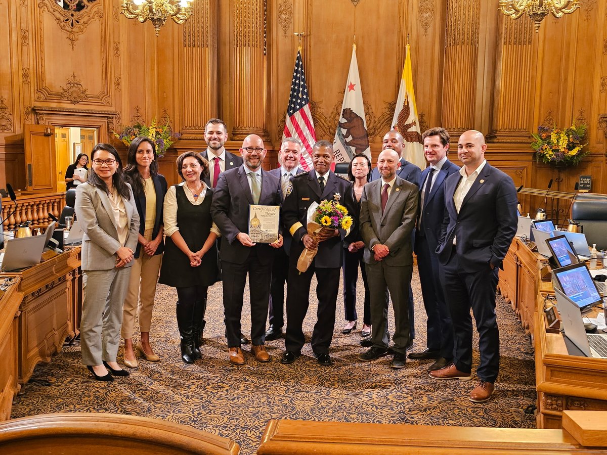 SFPD Chief Scott (@sfpdchief) on Twitter photo It has been an honor to work with members of the <a href="/sfbos/">Board of Supervisors</a> on advancing SFPD's critical mission of keeping our communities safe. Thank you to President <a href="/RafaelMandelman/">Rafael Mandelman</a> and the entire board for your recognition! I'm grateful to my command staff who joined us this afternoon. It has been an honor to work with members of the <a href="/sfbos/">Board of Supervisors</a> on advancing SFPD's critical mission of keeping our communities safe. Thank you to President <a href="/RafaelMandelman/">Rafael Mandelman</a> and the entire board for your recognition! I'm grateful to my command staff who joined us this afternoon.
