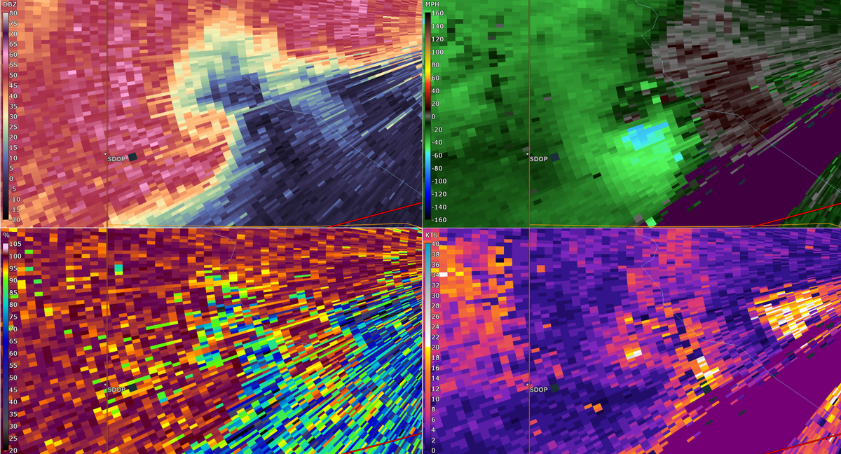 Tornado debris signature moving across the Canadian River on the west side of Norman, OK right now from the KCRI testbed!