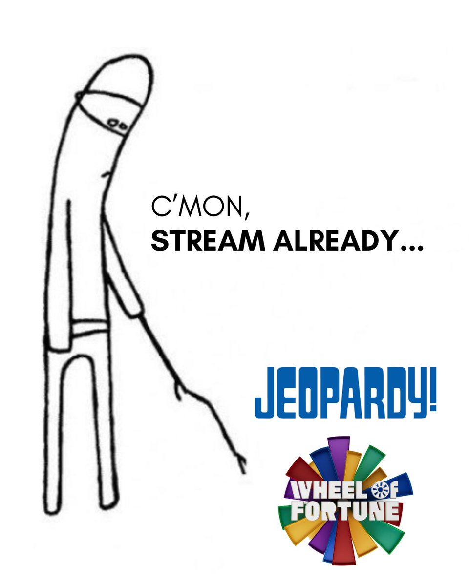 Jeopardy's tweet image. 🚨 THIS IS NOT A DRILL 🚨 You asked and we listened. The new seasons of #Jeopardy! and @WheelofFortune will be available to stream next-day on Hulu, Hulu on Disney+, and Peacock this fall.