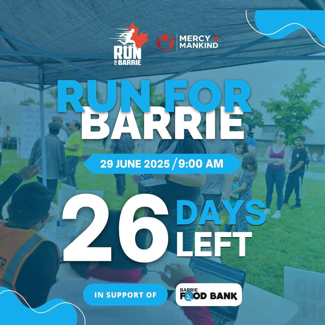 RunForBarrie's tweet image. 26 DAYS LEFT!

Barrie, let’s make it LOUD!

Hit the streets June 29 at 9 AM for Run For Barrie and support @BarrieFoodBank 💙

Bring the fire. Spark the change.

Register now: raceroster.com/events/2025/98…

Run bold. Run proud. Make impact!

#RunForBarrie #Mercy4Mankind #Barrie