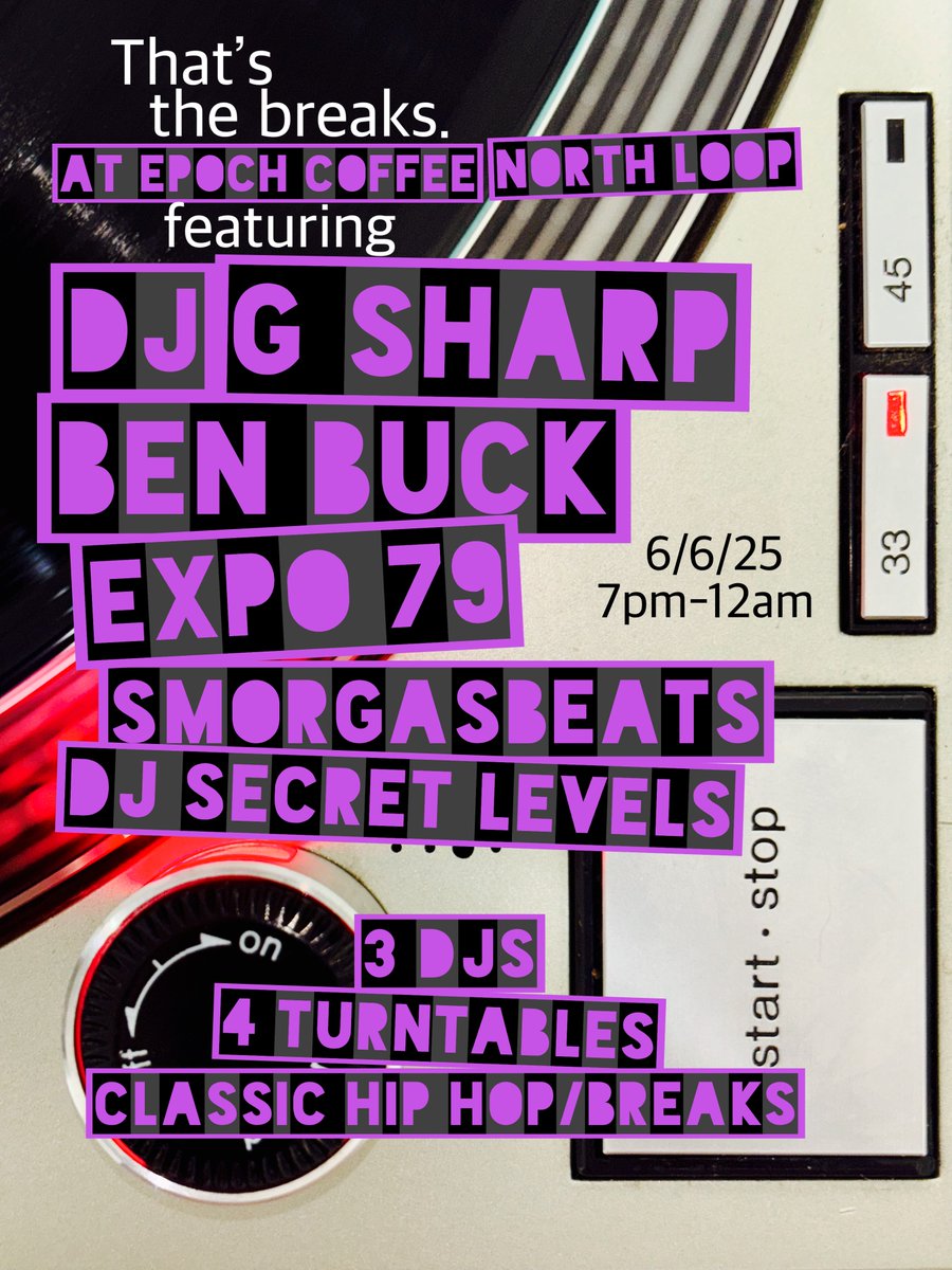 I rarely DJ shows that are open to the public, but this Friday night I’m doing exactly that. It’s going to be a 4-turntable, all-vinyl, beats &amp; breaks #turntablism performance, so if that’s your niche, come on out. It’s free, and open to all ages.

#AustinHipHop #AustinBboy