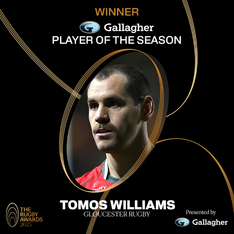 premrugby's tweet photo. The ultimate accolade.

Congrats to @GloucesterRugby's Tomos Williams  who is crowned @GallagherUK’s Player of the Season ⭐️

#TheRugbyAwards #GallagherPrem