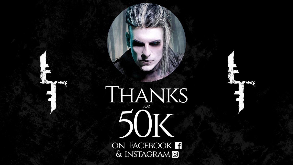 50,000 on Instagram and Facebook! 
Thanks to everyone for their support! 
#Gothic #Metal #Goth