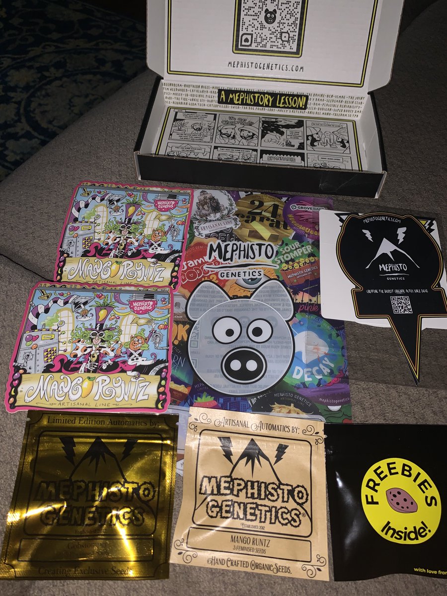 Rob (@bignz420) on Twitter photo Wanna give a huge shoutout to <a href="/MephistoGenetic/">MephistoGenetics</a> for the 4/20 giveaway. They packed the box full of goodies Mango Runtz,Gobstomper,2 different freebie strains a grove bag stickers and plant tags thank you guys so much. #StonerFam #CannabisCommunity #Cannabisgrower #420community Wanna give a huge shoutout to <a href="/MephistoGenetic/">MephistoGenetics</a> for the 4/20 giveaway. They packed the box full of goodies Mango Runtz,Gobstomper,2 different freebie strains a grove bag stickers and plant tags thank you guys so much. #StonerFam #CannabisCommunity #Cannabisgrower #420community