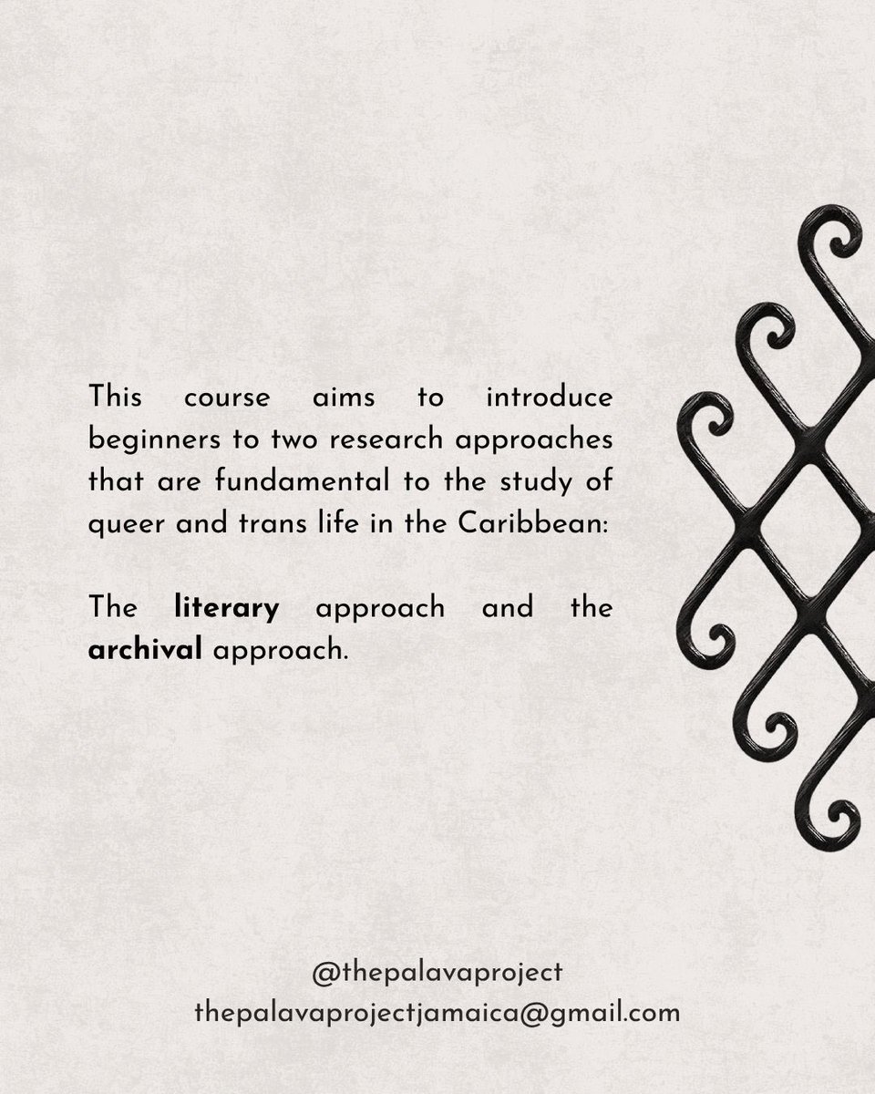 If you’re already following my new queer and trans Jamaican initiative on Instagram (thepalavaproject), then you might already know that I’m teaching a free online course this summer. Small stipend included for each student. Apply, apply, apply! 

Follow the insta for more info!