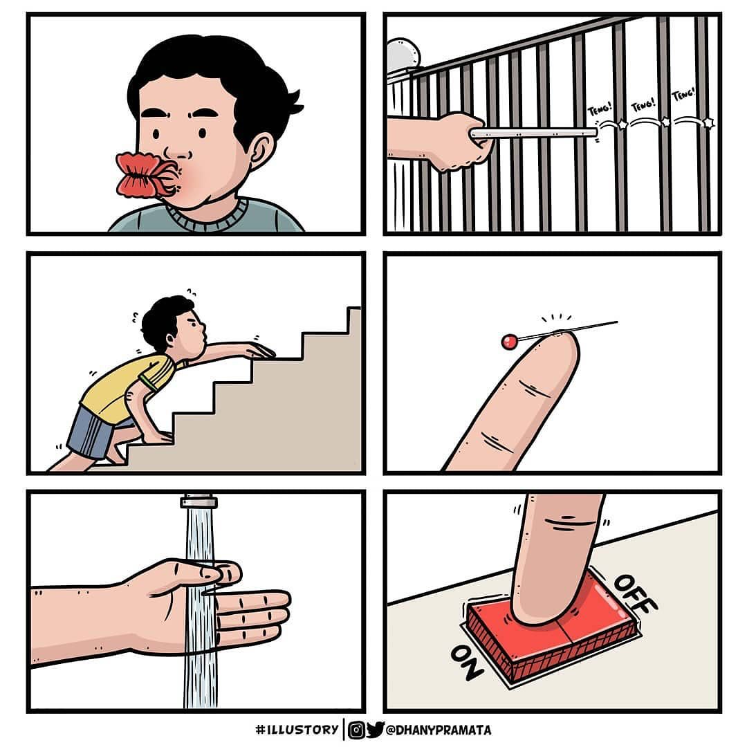 ¿Recuerdas las diferentes cosas que hacías cuando eras pequeño sin saber cuáles eran sus beneficios o el porqué? ¿Hacías alguna de ellas? ¿Recuerdas algunas diferentes? ¿Quizá las sigues haciendo? 

🎨 Por el ilustrador malayo Bang Dhan