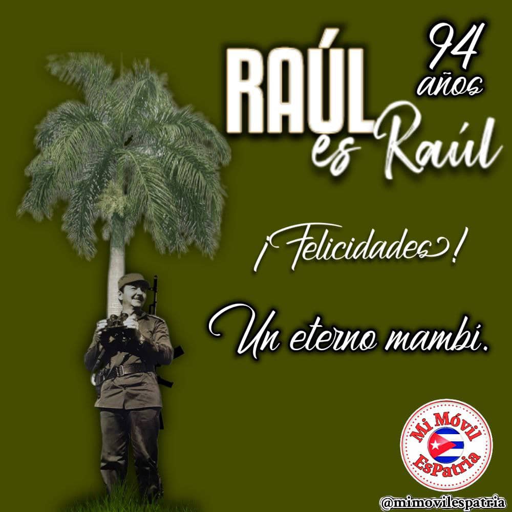 Desde la Dirección General de Educación del municipio Venezuela #CiegodeAvila le deseamos un feliz cumpleaños 94 a nuestro General de Ejército #Raul  ejemplo de revolucionario y listo con el pie en el estribo. #SinPerderUnDía