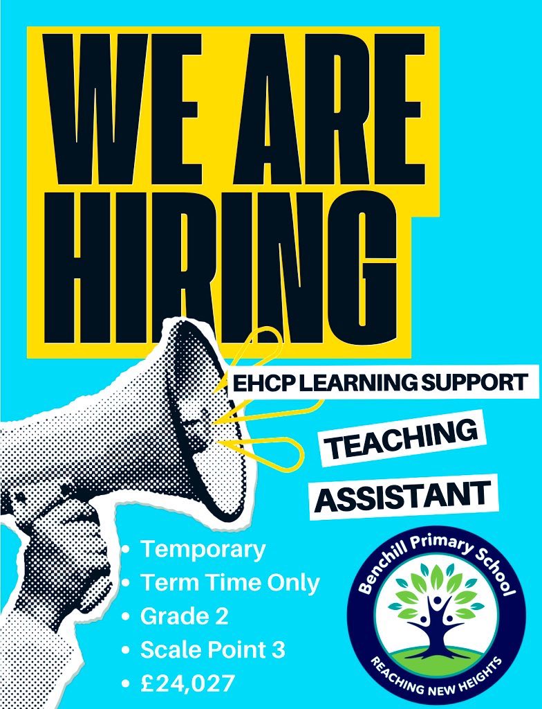 🌟Exciting Opportunity🌟
Come and join our team as our new EHCP Learning Support Teaching Assistant!📢 Click the link for more information and apply: teaching-vacancies.service.gov.uk/jobs/level-1-t…