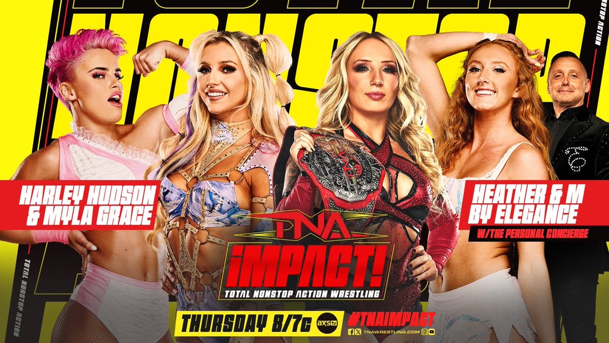 divadirt's tweet photo. Tag Team Action Added To This Week’s iMPACT With The Two Newest Knockouts https://t.co/n8v19jrIso #ImpactWrestling #TNA #HarleyHudson #HeatherReckless https://t.co/YJB9bbL12f
