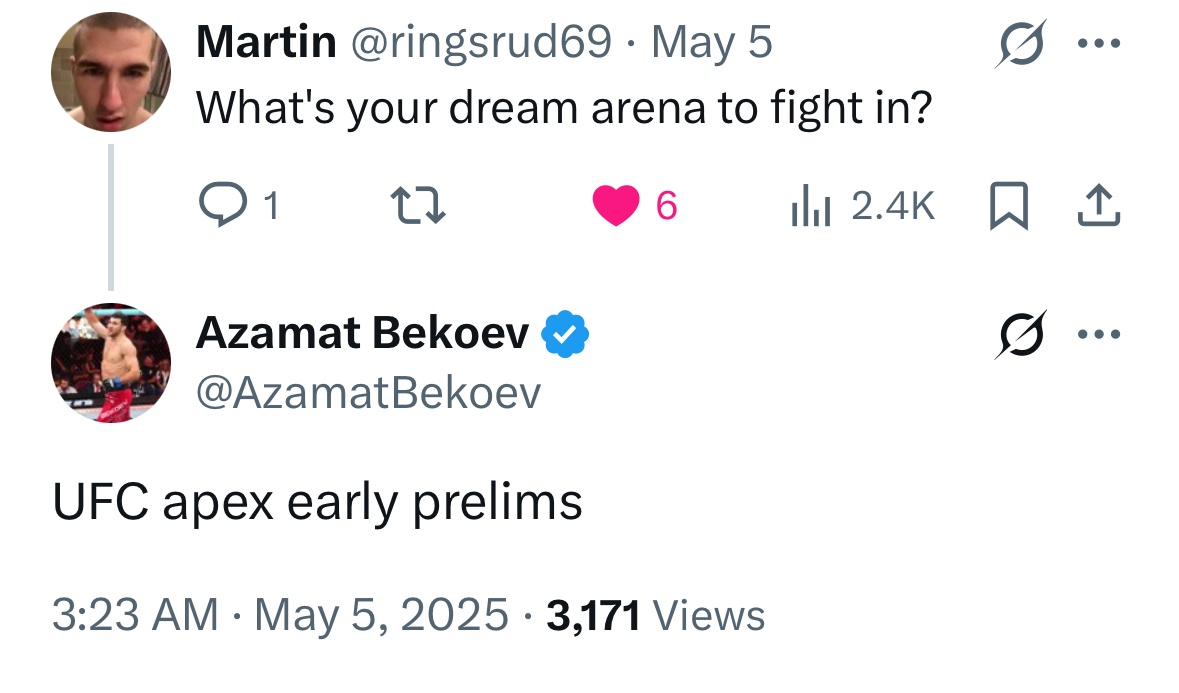I have to stop joking on X.
UFC doesn’t have sense of humor