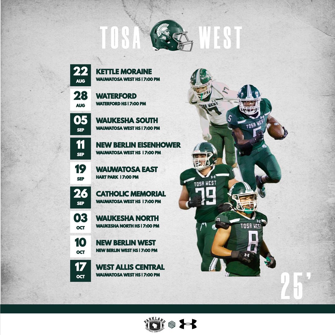 Updated 2025 Tosa West Football schedule! #TWFB