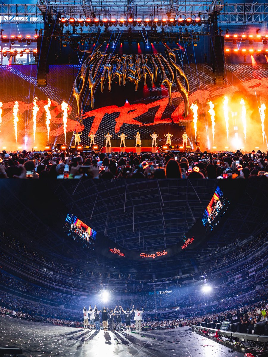 SoFiStadium's tweet photo. Unreal views from @Stray_Kids this weekend at #SoFiStadium 🤩🫶

#StrayKids #스트레이키즈
#dominATE
#dominATE_NORTHAMERICA
#YouMakeStrayKidsStay 

📸: JYP Entertainment, Andy Keilen https://t.co/Zuiq9KbWS2