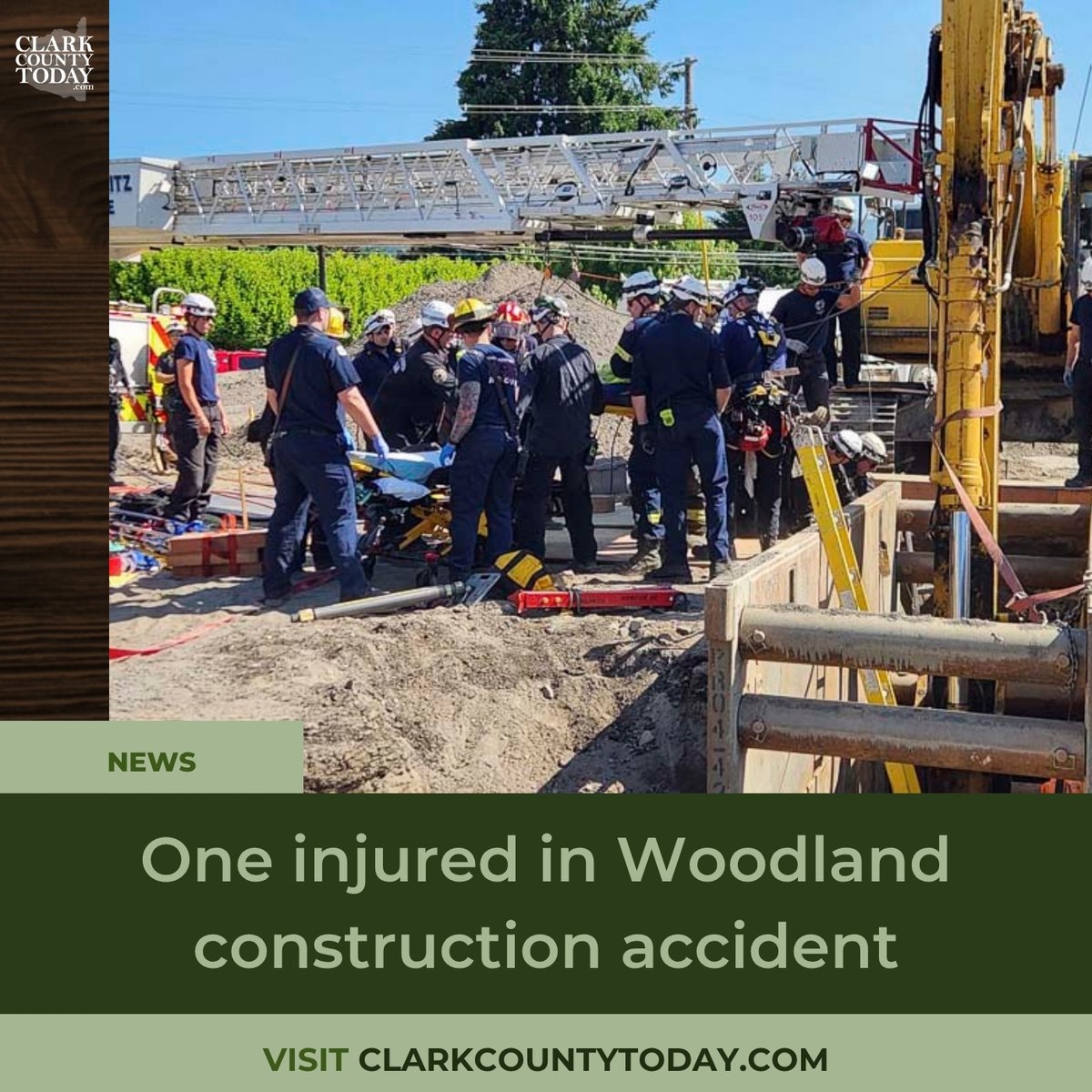 NewsFromCCT's tweet image. A Woodland construction worker was airlifted after a trench rescue involving heavy machinery Tuesday morning. clarkcountytoday.com/news/one-injur… #Woodland #technicalrescue #constructionaccident