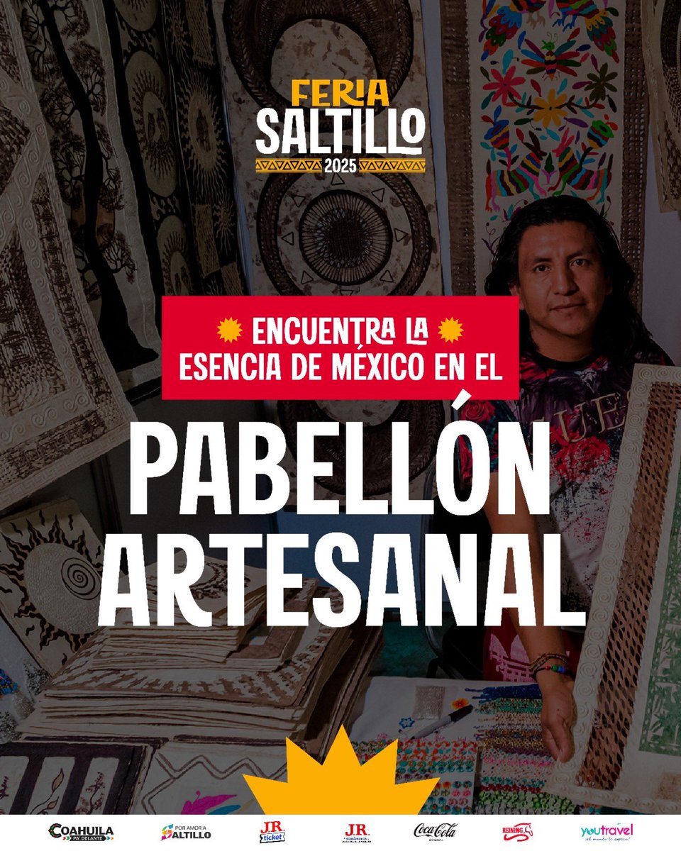 feria_saltillo's tweet photo. Tradición, diseño y creatividad en un solo lugar: el Pabellón Artesanal. 🧵

📆Del 4 al 27 de Julio
#FeriaSaltillo2025 https://t.co/xu0raPUMAg