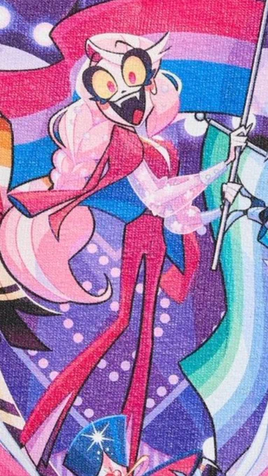 Vaggie's half up ponytail and dress, Charlie's braid and suit... Oh they look so good here. I wanna draw them in these fits ansbsknsnsj