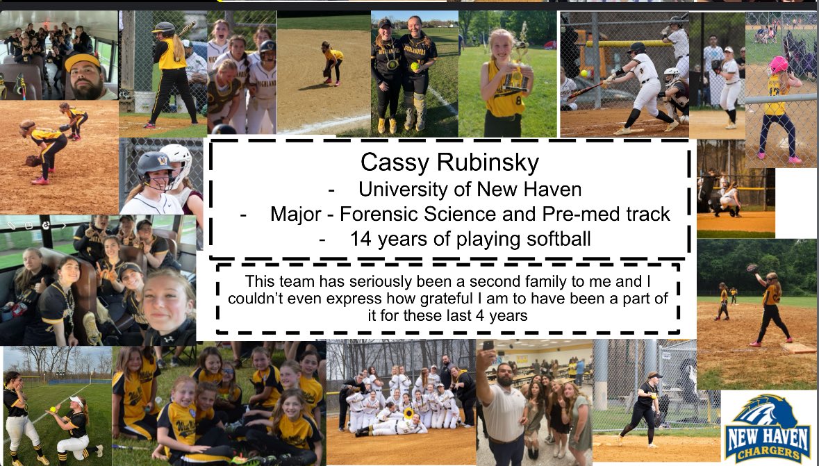 Today we honor #8, Cassandra Rubinsky — a leader on and off the field. Cassy brings heart, hustle, and determination everyday. #2025 🥎🖤💛