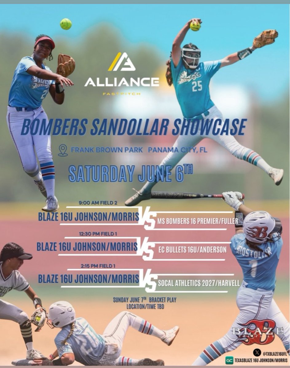 Excitement is in the air! 🌟 Join us this weekend at Frank Brown Park for the Alliance FAS Pitch 25 Bombers Sandollar Showcase. Watch our team shine on the field this weekend!
