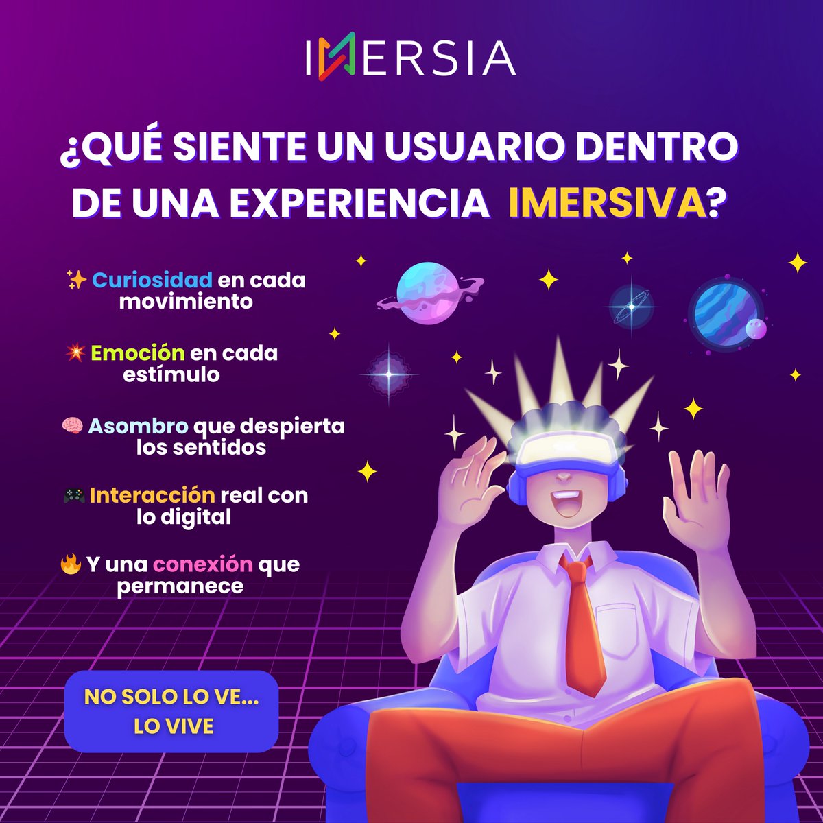IMERSIA_S_DE_RL's tweet image. 🧠 ¿Qué siente un usuario dentro de una experiencia IMERSIA?
Siente que cruza un umbral.
De lo común… a lo extraordinario.
De ver… a vivir.
#ImersiaXR #RealidadVirtual #RealidadAumentada #RealidadMixta #ExperienciasSensoriales #TecnologíaXR #MásAlláDeLaRealidad #InmersiónTotal