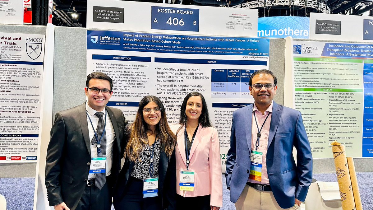 Arshi_Syal's tweet image. Had an amazing time presenting my poster and attending ASCO, 25! My last one as a resident. Can’t wait to be back next year as a fellow & a shoutout to my amazing soon to be co-fellows! @yajur_arya @Meddoc77 @NityaBatra3
#ASCO25 #MedTwitter
@ElvisObomanu
