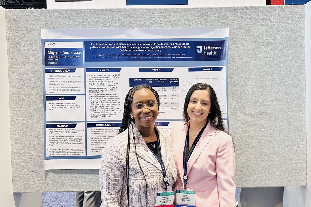 Arshi_Syal's tweet image. Had an amazing time presenting my poster and attending ASCO, 25! My last one as a resident. Can’t wait to be back next year as a fellow & a shoutout to my amazing soon to be co-fellows! @yajur_arya @Meddoc77 @NityaBatra3
#ASCO25 #MedTwitter
@ElvisObomanu