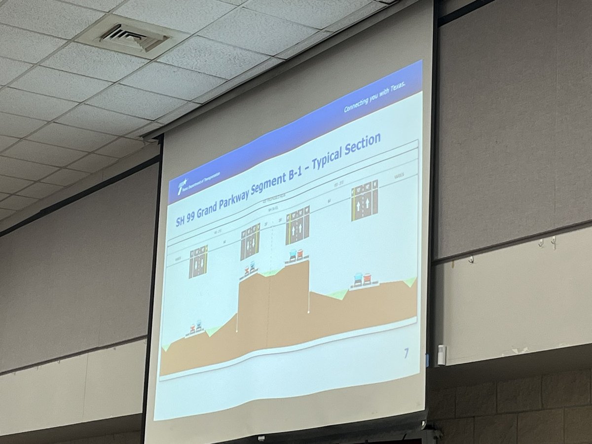 TxDOT Construction Manager Kenneth Shirley, PE speaks to community members at Alvin High School about the future SH 99/ Grand Parkway project known as Segment B-1 that will go through parts of Galveston and Brazoria counties.