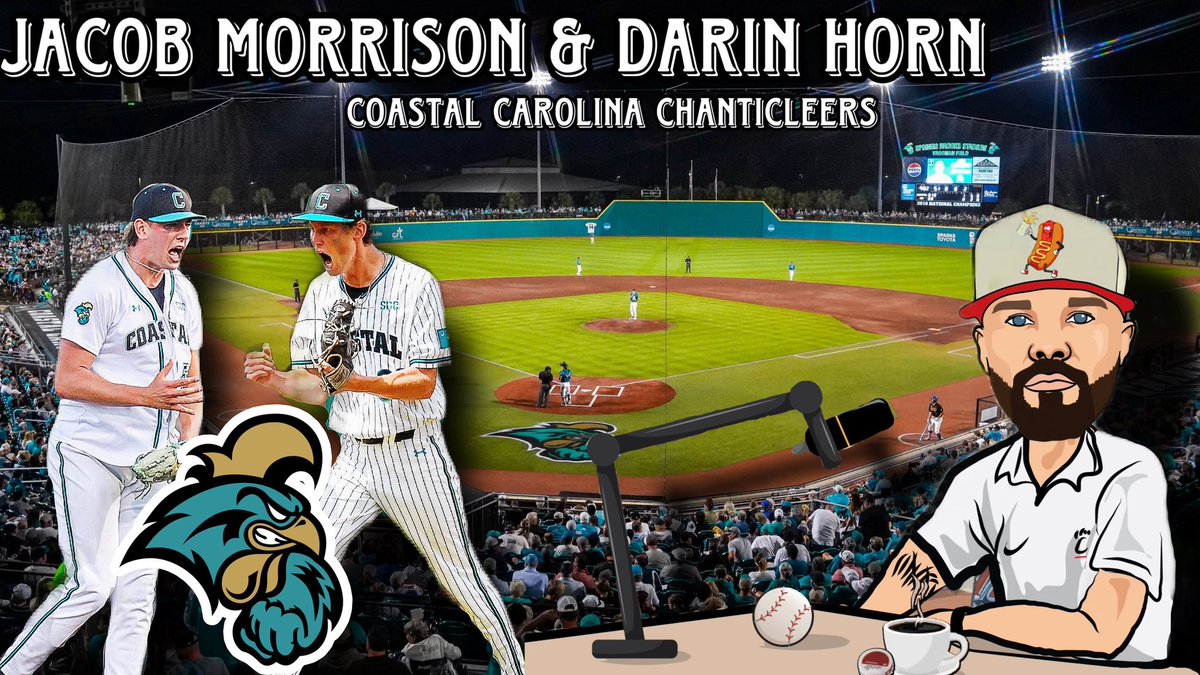 🚨New Episode: Jacob Morrison &amp; Darin Horn of the Coastal Carolina Chanticleers OUT NOW🚨

<a href="/CoastalBaseball/">Coastal Carolina Baseball</a> 
<a href="/Morrison25Jacob/">Jacob.Morrison</a> <a href="/darinhorn39/">Darin Horn</a> 

Links to listen, watch, and subscribe in my bio!

podcasts.apple.com/us/podcast/the…