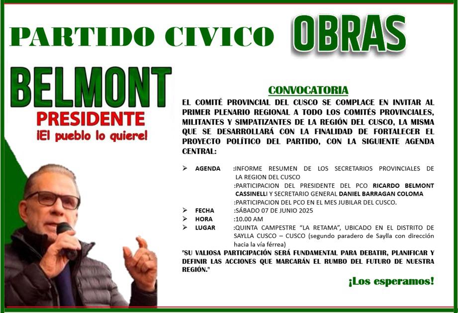 1er Plenario Regional en el Cusco. #Yoestoyconbelmont