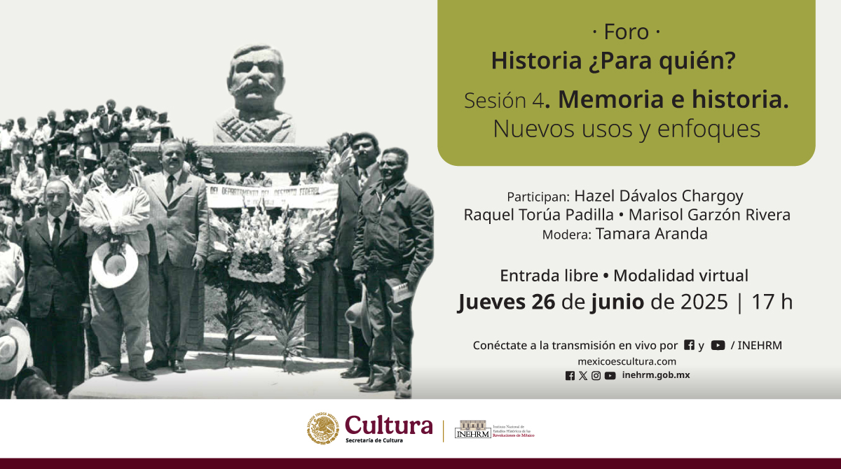 #Entérate

Las expertas, Hazel Dávalos, <a href="/raqueltorua/">Raquel Torua Padilla</a> y Marisol Garzón [<a href="/institutomora/">Instituto Mora</a>], conversarán sobre el papel de historiadores en procesos de recuperación de #memoria de colectivos de búsqueda de personas, pueblos indígenas y #migrantes.