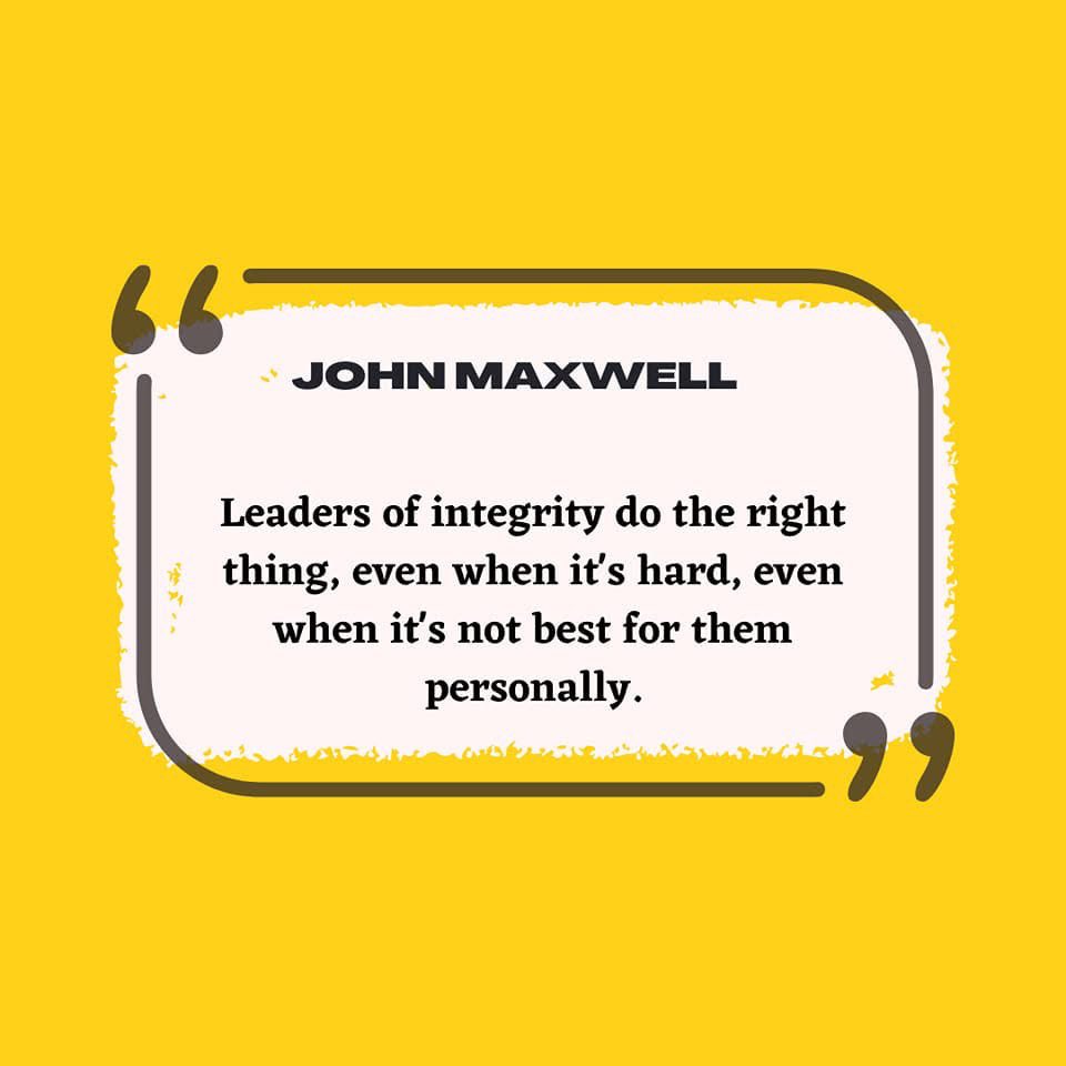 #Leadership #integrity