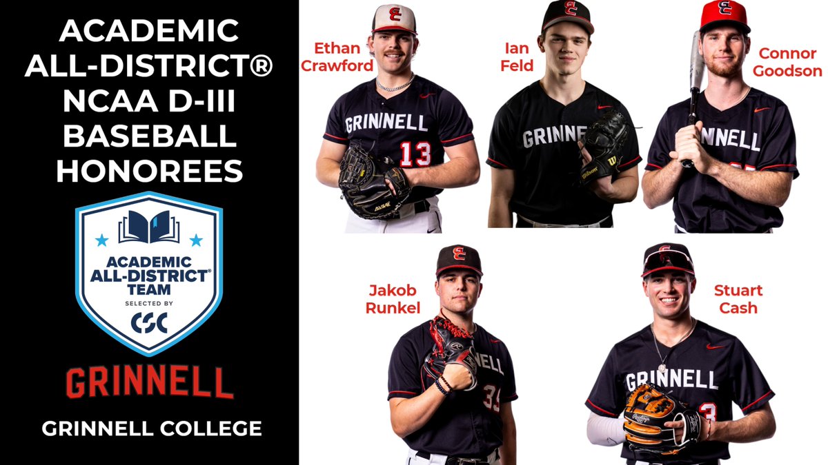 Grinnell baseball team puts 5 on CSC Academic All-District® baseball team ... pioneers.grinnell.edu/news/2025/6/3/…