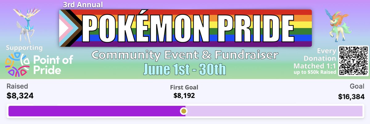 We smashed our 1st goal for @PointofPride only 3 days into Pride Month – so we're doubling it!! 🥳🏳️‍🌈

See who's live anytime!! → tiny.one/pkmnpride 🎥💜