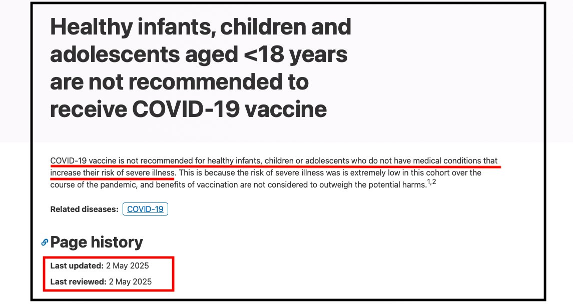 The change was tucked into an online update to the Australian Immunisation Handbook—no headline, no ministerial statement, no media campaign to inform the public.

For the first time since the rollout began, Australian health authorities now say that unless a child has underlying