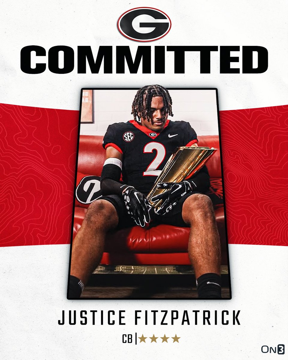 On3 Recruits (@on3recruits) on Twitter photo šØBREAKINGšØ Elite CB Justice Fitzpatrick has committed to Georgia, per <a href="/Hayesfawcett3/">Hayes Fawcett</a>š¶
He is the younger brother of star NFL DB Minkah Fitzpatrick.
Read: on3.com/news/georgia-f⦠šØBREAKINGšØ Elite CB Justice Fitzpatrick has committed to Georgia, per <a href="/Hayesfawcett3/">Hayes Fawcett</a>š¶
He is the younger brother of star NFL DB Minkah Fitzpatrick.
Read: on3.com/news/georgia-fā¦