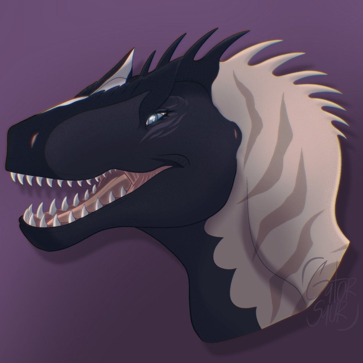 Gatorsaur's tweet image. Headshot for my Allosaurus OC