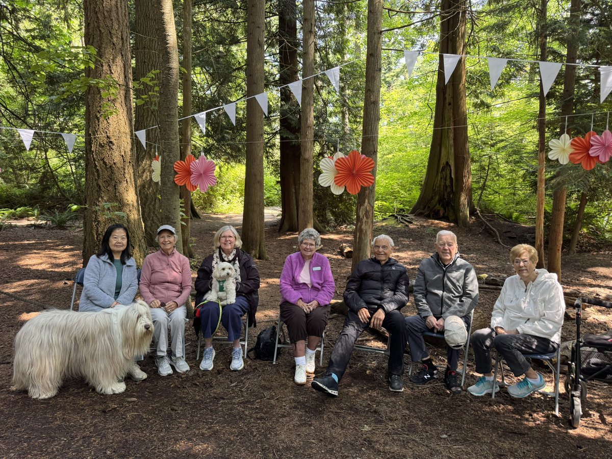 ellen_petersson's tweet photo. My Kindy’s and I are so grateful for these wonderful Grandfriends 💕 In celebration of Intergenerational Day we honoured these special Elders with a Tea Party in our forest with the Forest Explorers from Ray Shepherd Elementary @SurreyBCSchools #intergenerationalday #sd36 @BCRTA1 https://t.co/ja312K748F