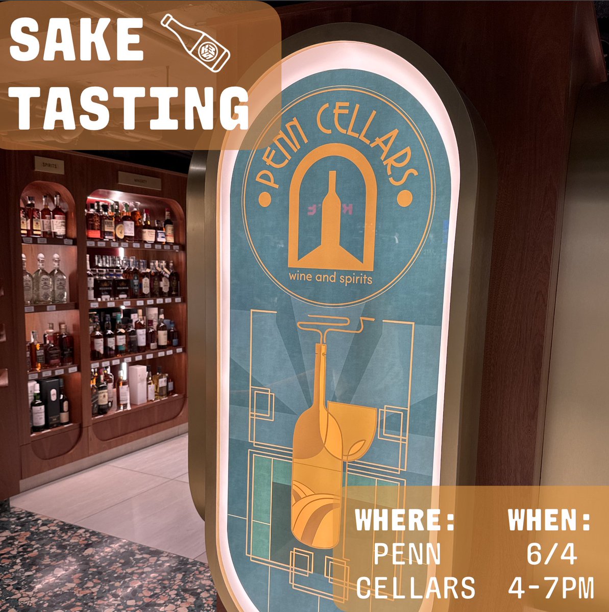 Tomorrow 6/4 from 4-7 PM you can find us pouring up KSW craft sake at Penn Cellars (in Penn Station!). Pop by during your commute or just come hang out. We'll be sharing tastings of our Junmai, Yuzu, Nigori, AND Shizuku!⁠
⁠
See you there @penncellars!⁠