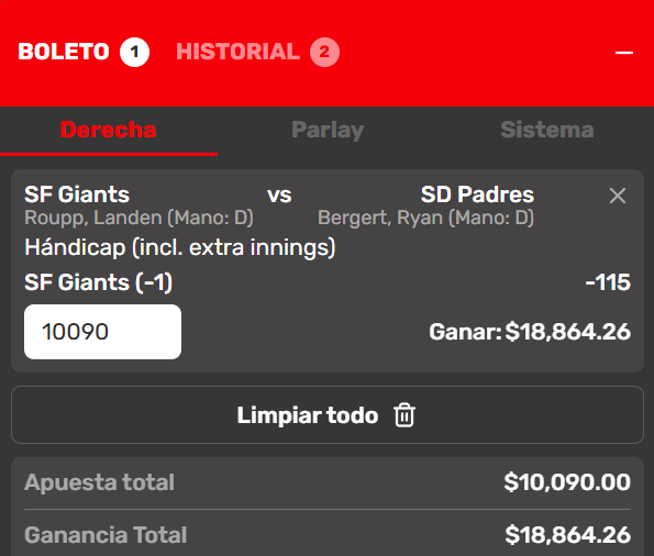 🎫:GALLITO

📑; Derecha

💵: $10,000

⚾: SF Giants -1
LIKE ❤️PARA COBRAR TODOS JUNTOS☘️🔁