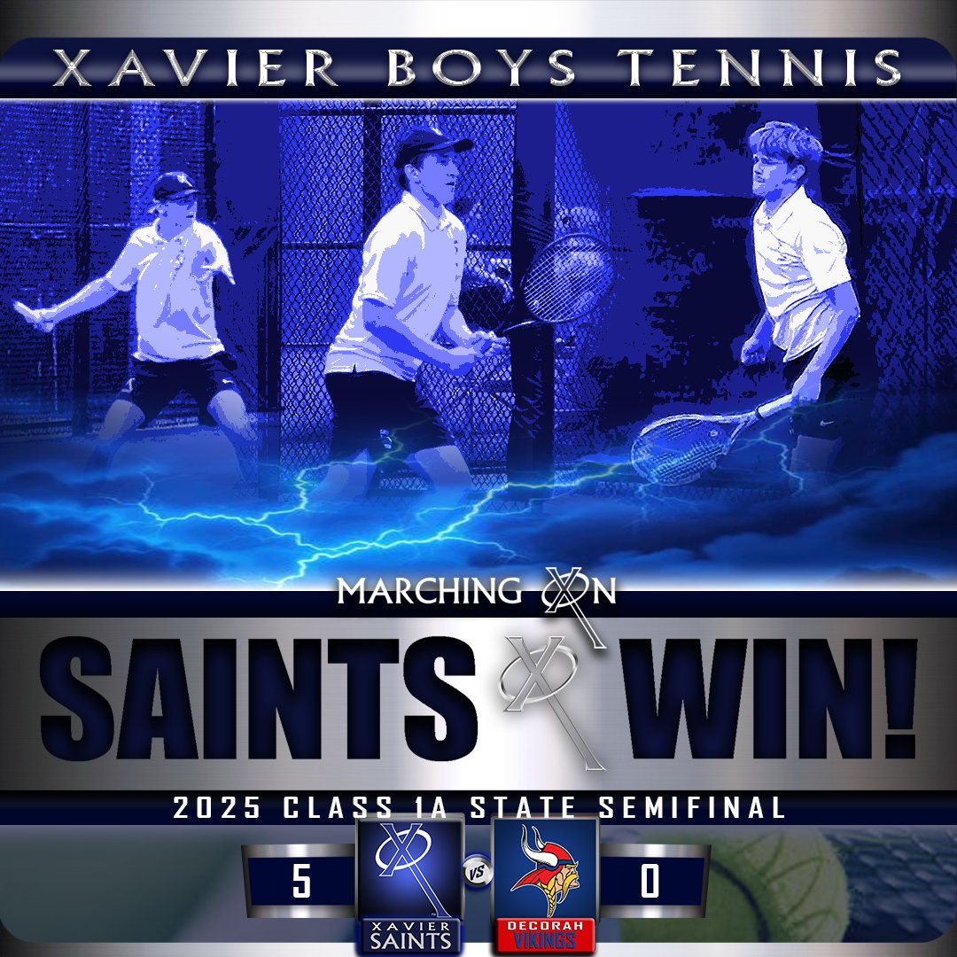 Xavier High School (@xaviersaints) on Twitter photo Saints are heading to the 'Ship! Congrats to Coach Potts and <a href="/CRXBoysTennis/">Xavier Boys Tennis</a> on their 5-0 state semifinal win over Decorah today! The Saints will play for the title tomorrow at 10AM! #WeAreXavier #BeXceptional Saints are heading to the 'Ship! Congrats to Coach Potts and <a href="/CRXBoysTennis/">Xavier Boys Tennis</a> on their 5-0 state semifinal win over Decorah today! The Saints will play for the title tomorrow at 10AM! #WeAreXavier #BeXceptional