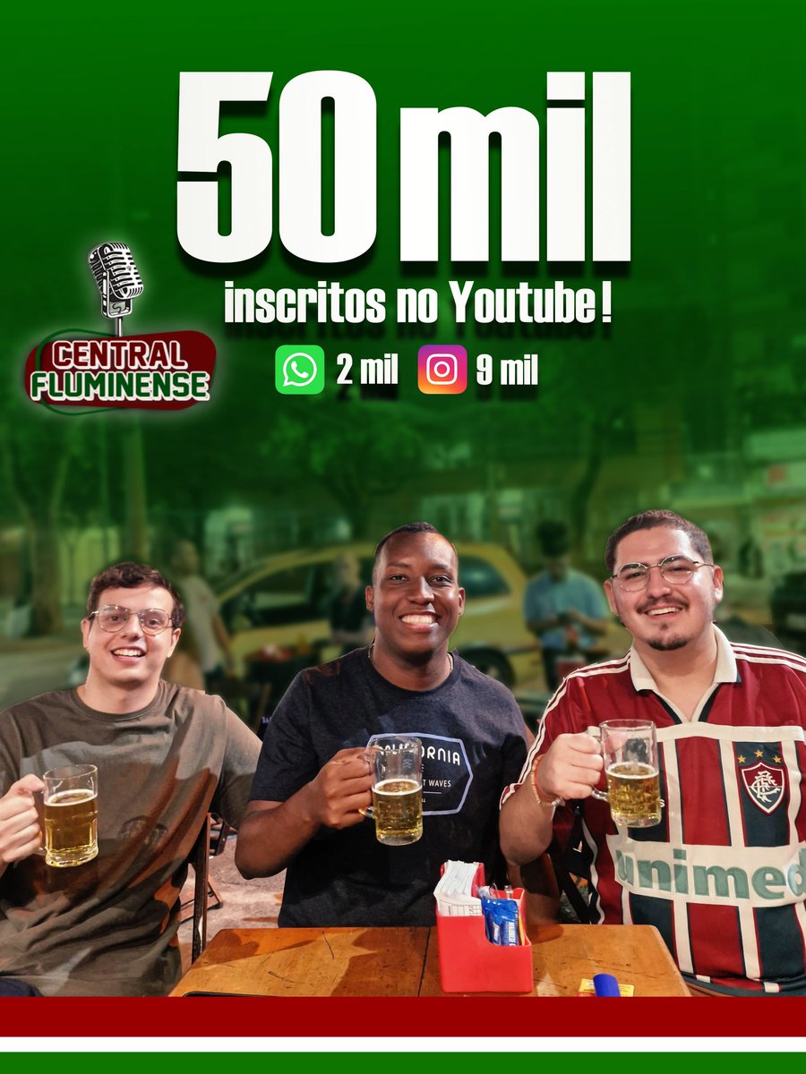 PerfilDaCentral's tweet image. ▶️ 50 mil inscritos no YouTube! Um brinde à Central Fluminense!
Estamos super felizes em ver o crescimento das nossas redes! Agradecemos o apoio de todos vocês!
Seguimos focados em trazer notícias, opiniões e entretenimento de qualidade! Rumo aos 100k! Muito obrigado 🫶🫵