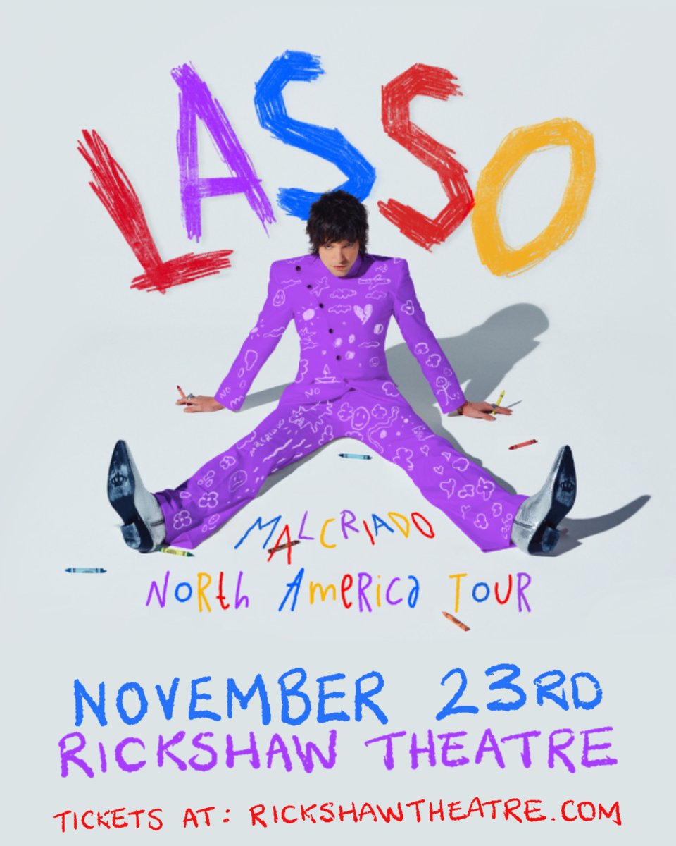 LASSO - NOVEMBER 23RD
On Sale Now! 🎟 Venezuelan Grammy-winning musician and singer-songwriter <a href="/LassoMusica/">lasso</a> is bringing his MALCRIADO Tour to the Rickshaw Theatre on November 23rd! 🎶 Get your tickets now. 🎫

TIX: bit.ly/3FHsnRr

Presented by G2 Entertainment. #Lasso
