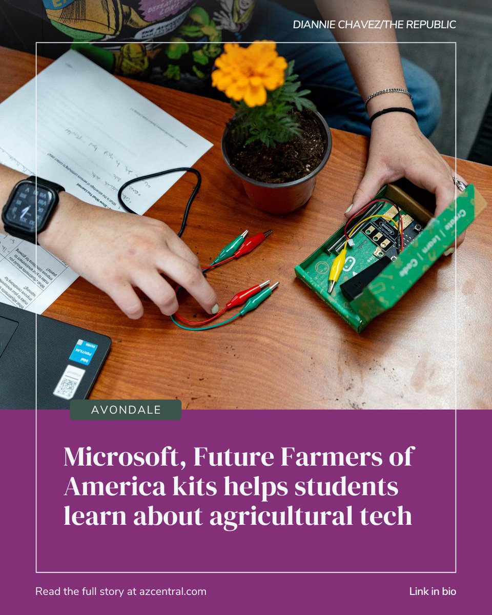 Microsoft hosted a hackathon with agriculture educators from around the country to develop new curriculum centered around data-monitoring kits.

Read here: azcentral.com/story/news/loc…