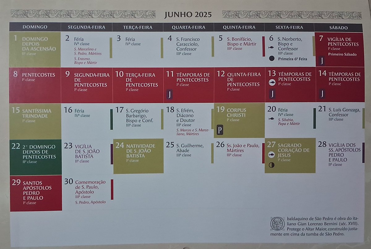 pormariaejose's tweet photo. Calendário Tradicional de Junho. https://t.co/xMR9n7aKYq