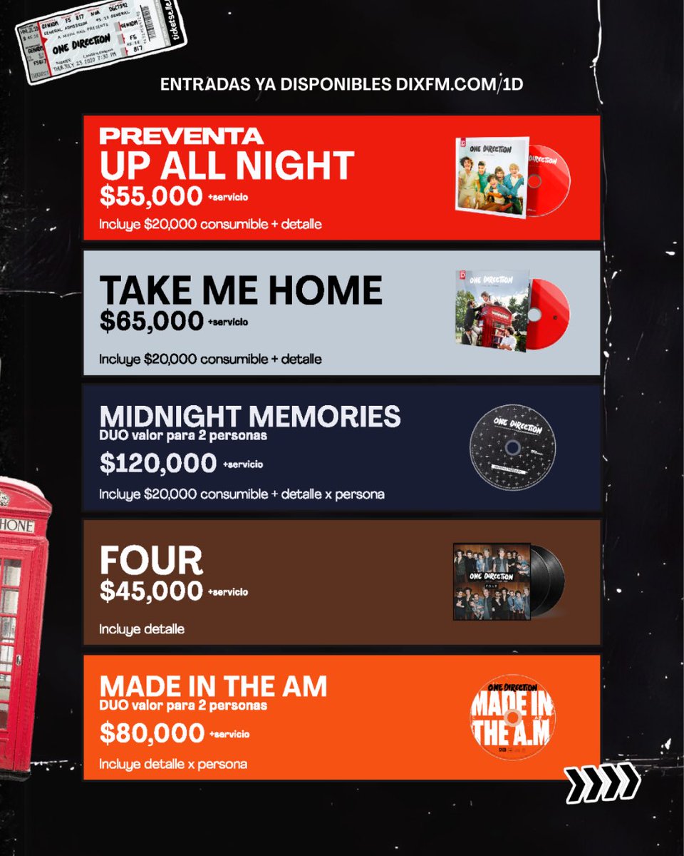 ¡Esta aquí, el evento más esperado y amado por todxs! #1DExperienceSpaces llega este próximo 2 de agosto a Bogotá 🫶🏼 Estamos listos para cantar a todo pulmón! 

Asegura tus entradas con descuento de preventa en dixfm.com/1D