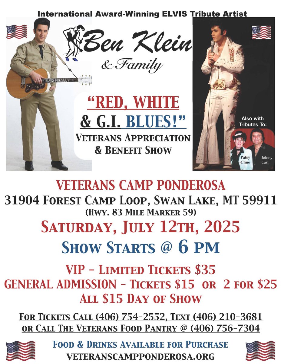 We're holding a fundraiser event for Veteran's Camp Ponderosa.  If you're anywhere near Swan Lake, MT in July, come and visit.