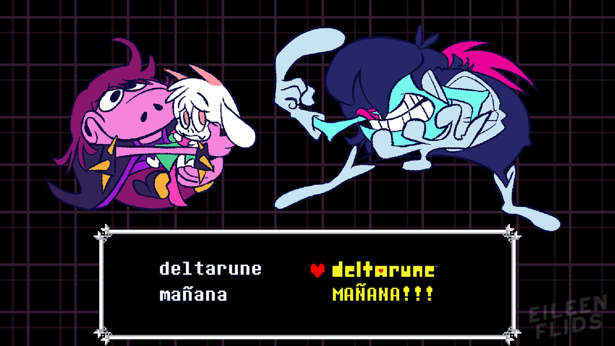 DELTARUNE MAÑANA!!!
Nos vemos esta tarde para intentar acabar lo que nos falto de la ruta no tan buena onda, más o menos como a las 19:30 MX, como siempre son libres de ir si quieren: 

twitch.tv/eileenflids

...y así